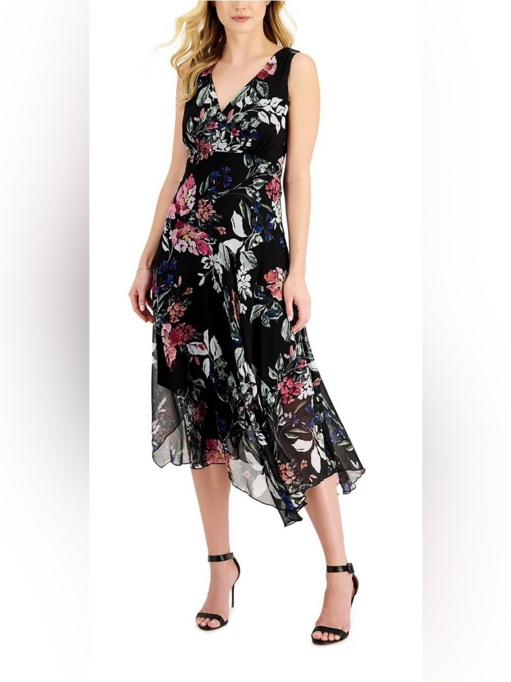Connected Apparel Women’s Chiffon Long Sheath Dress (0195)